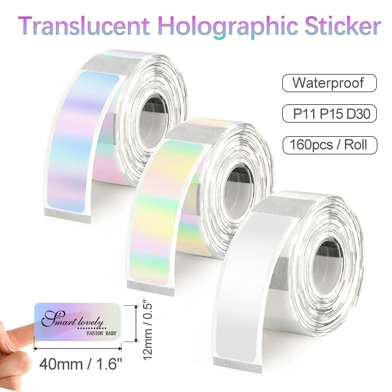 Label Maker Machine - D30 Şeffaf Holografik Termal Etiket Kağıdı
