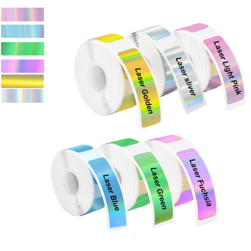 Label Maker Machine - 2 rulo 12*40mm Holografik Etiket Etiket