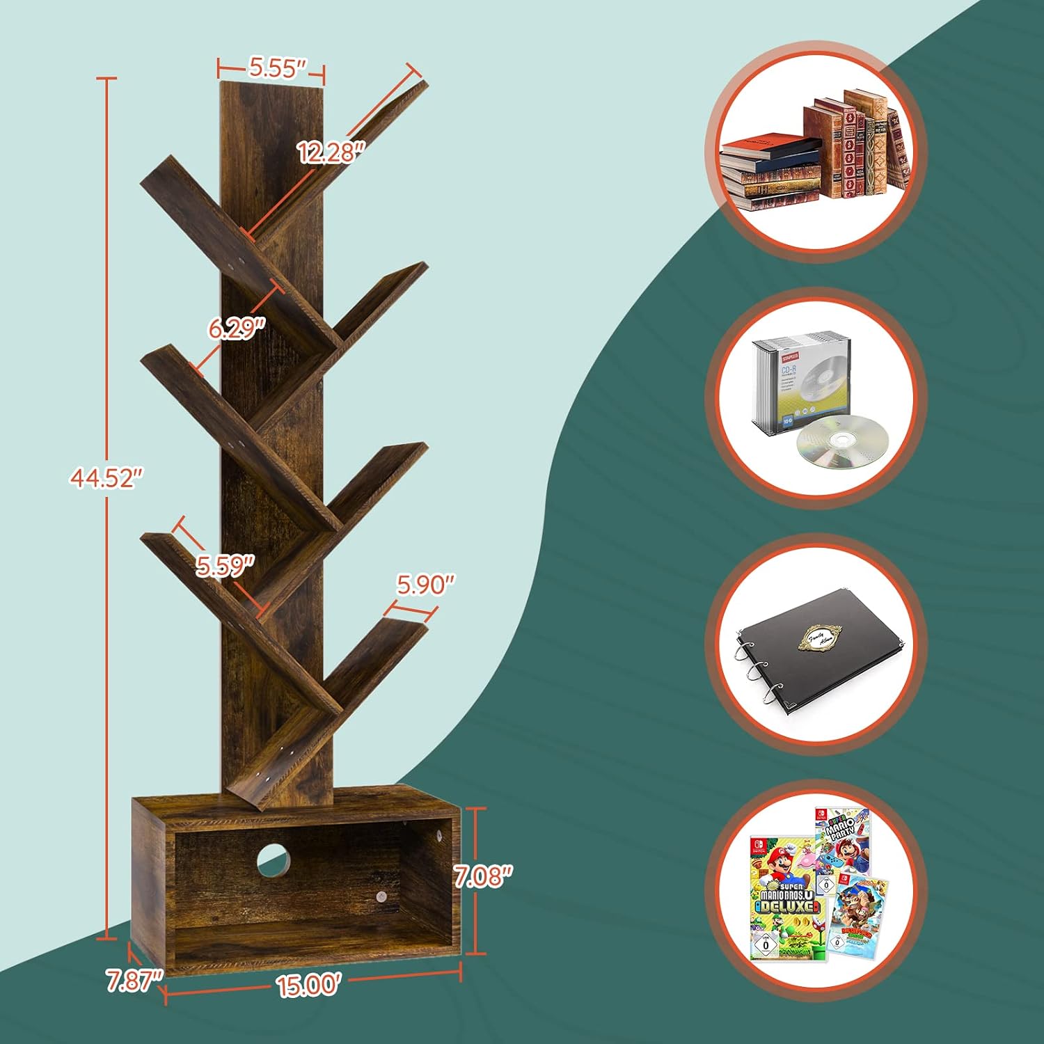 Yoobure Tree Kitaplık - 6 Rafl - Bookcase Wood Shelf incelemesi ve fiyatı