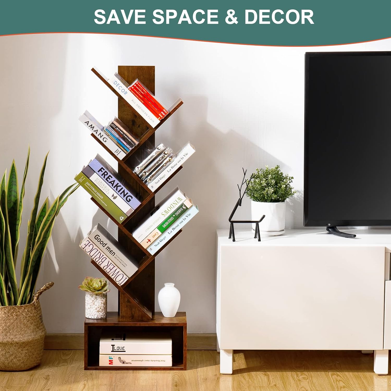 Yoobure Tree Kitaplık - 6 Rafl - Bookcase Wood Shelf incelemesi ve fiyatı