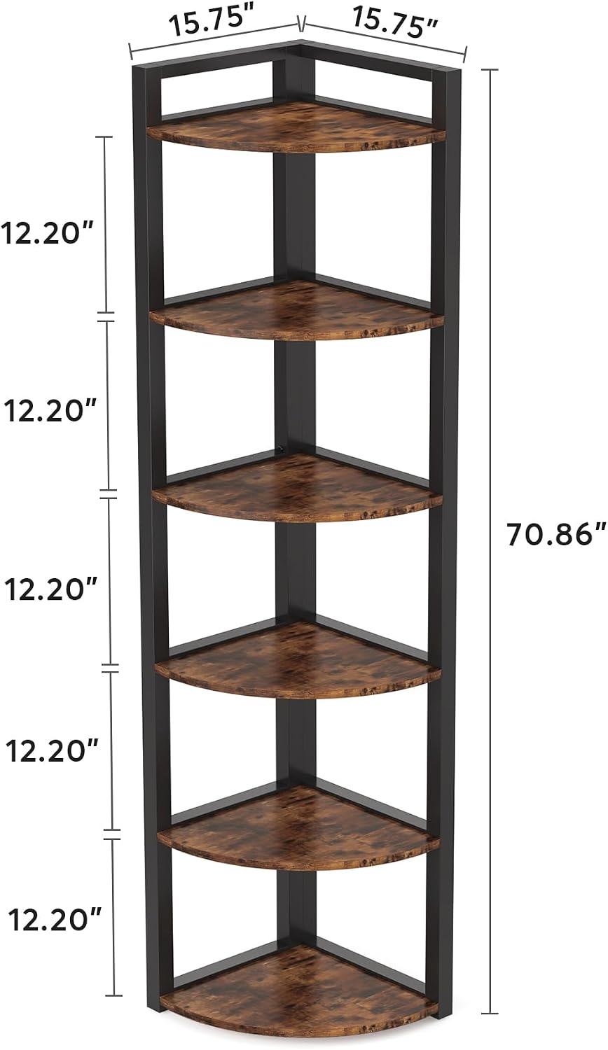 Tribesigns 6 Katlı Köşe Rafı,  - Bookcase Wood Shelf incelemesi ve fiyatı