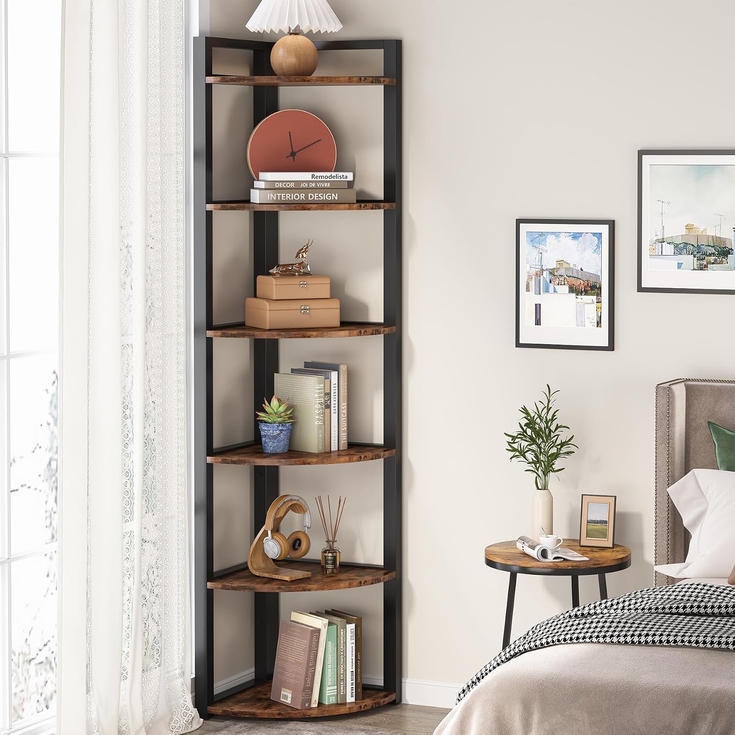 Tribesigns 6 Katlı Köşe Rafı,  - Bookcase Wood Shelf incelemesi ve fiyatı
