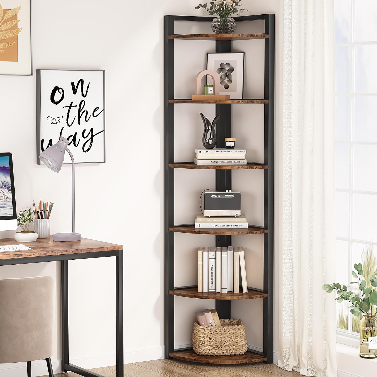 Tribesigns 6 Katlı Köşe Rafı,  - Bookcase Wood Shelf incelemesi ve fiyatı