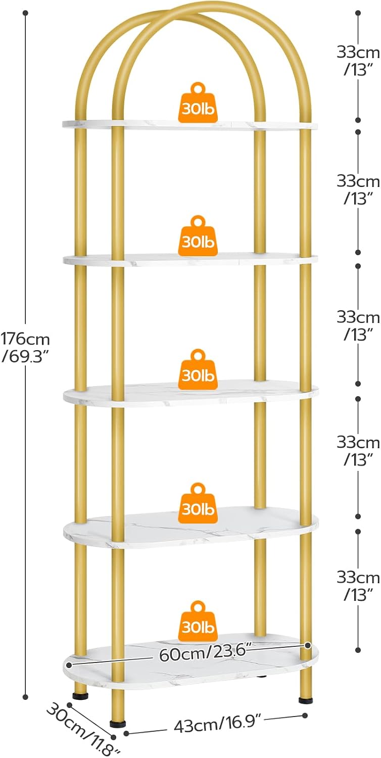 HOOBRO 5 Katmanlı Açık Kitaplı - Bookcase Wood Shelf incelemesi ve fiyatı