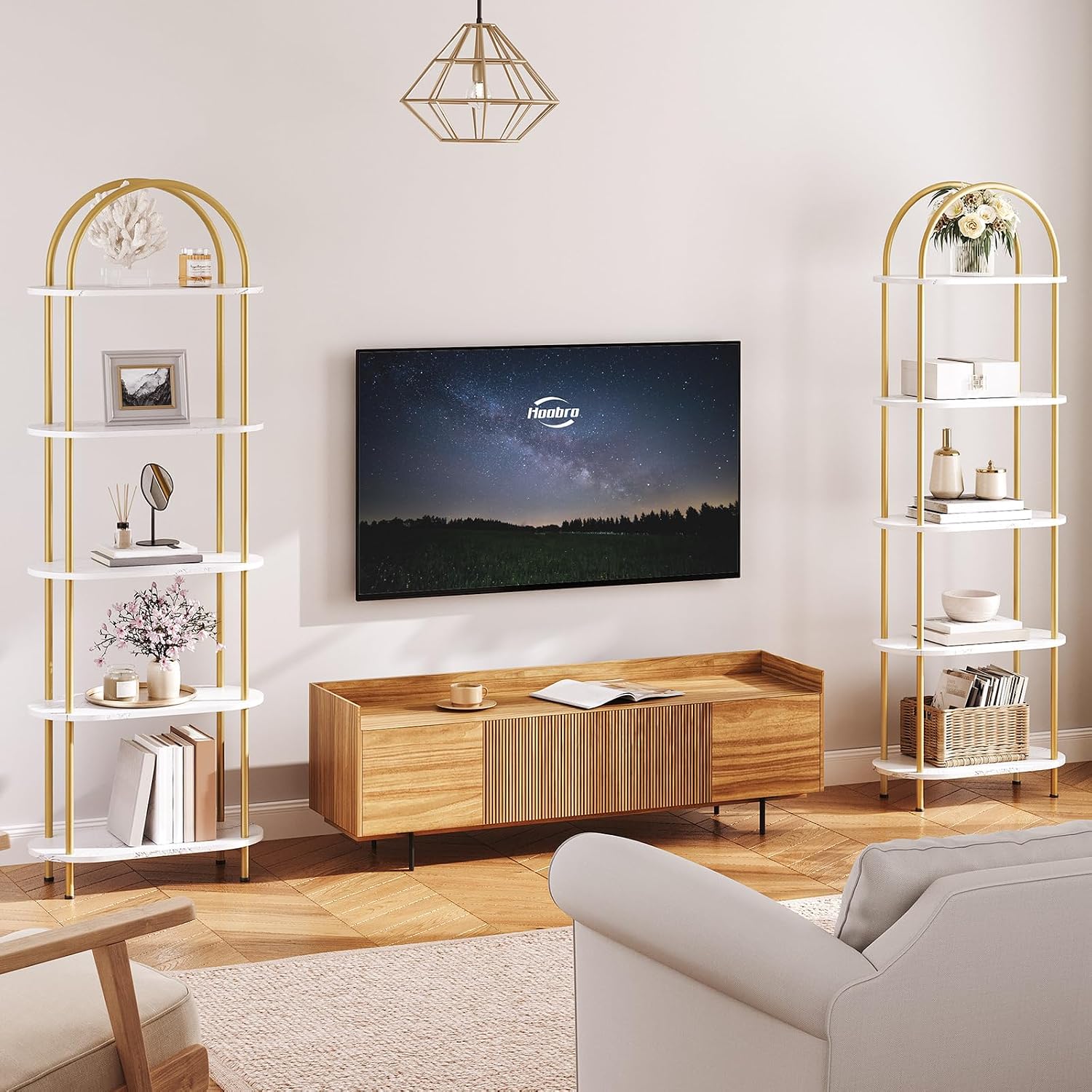 HOOBRO 5 Katmanlı Açık Kitaplı - Bookcase Wood Shelf incelemesi ve fiyatı