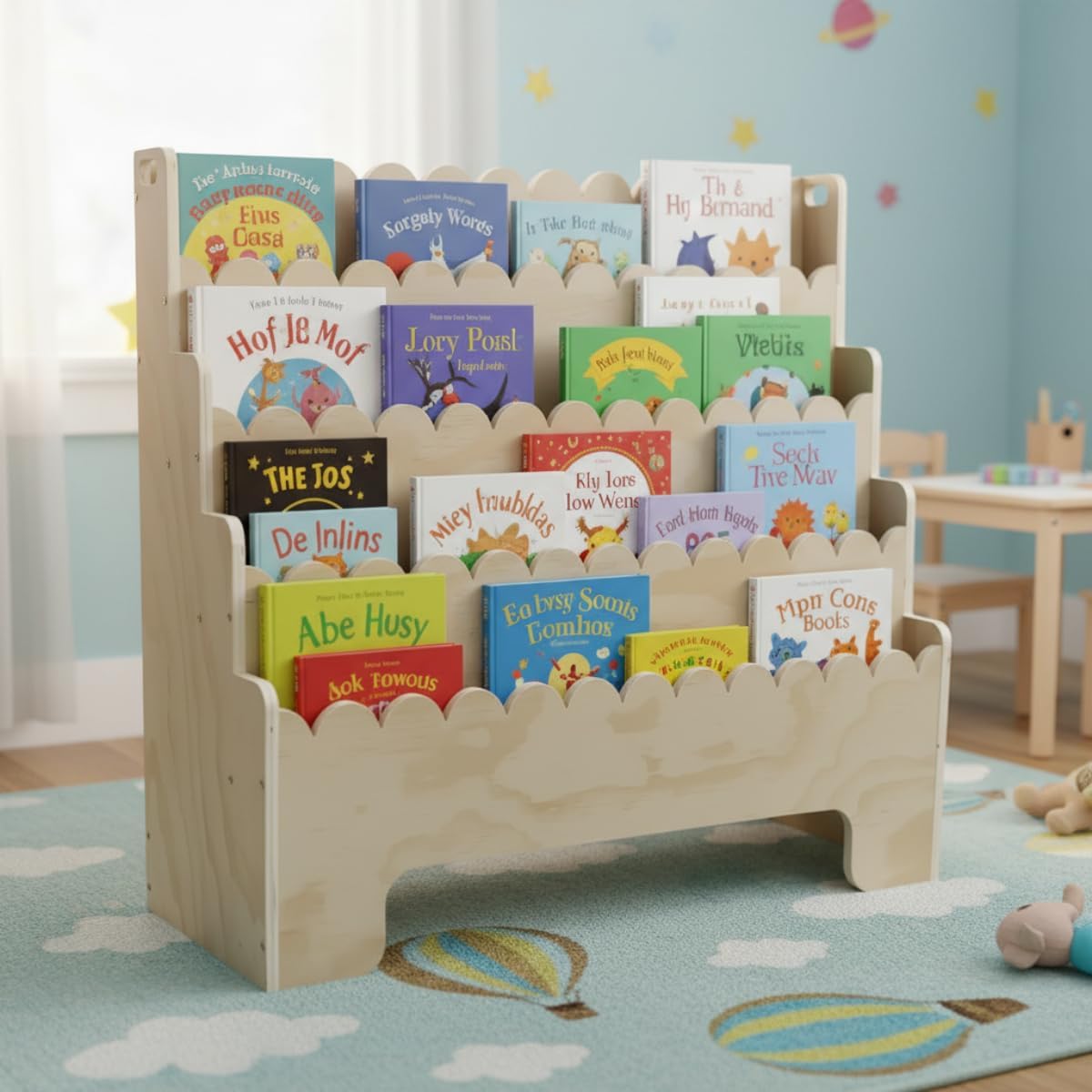 Çocuk Kitaplığı 4 Katlı, Doğal - Bookcase Wood Shelf incelemesi ve fiyatı