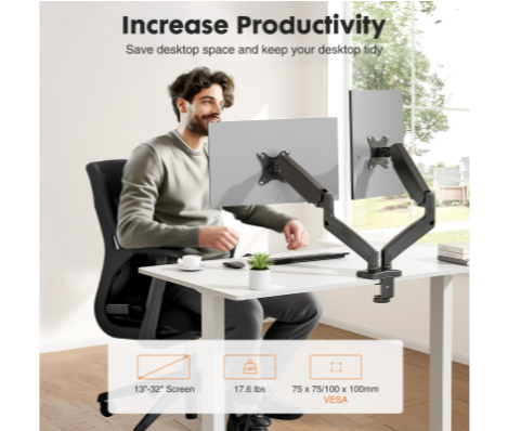 Çift Monitör Standı Kolu, Gaz  - Monitor Arm Dual incelemesi ve fiyatı