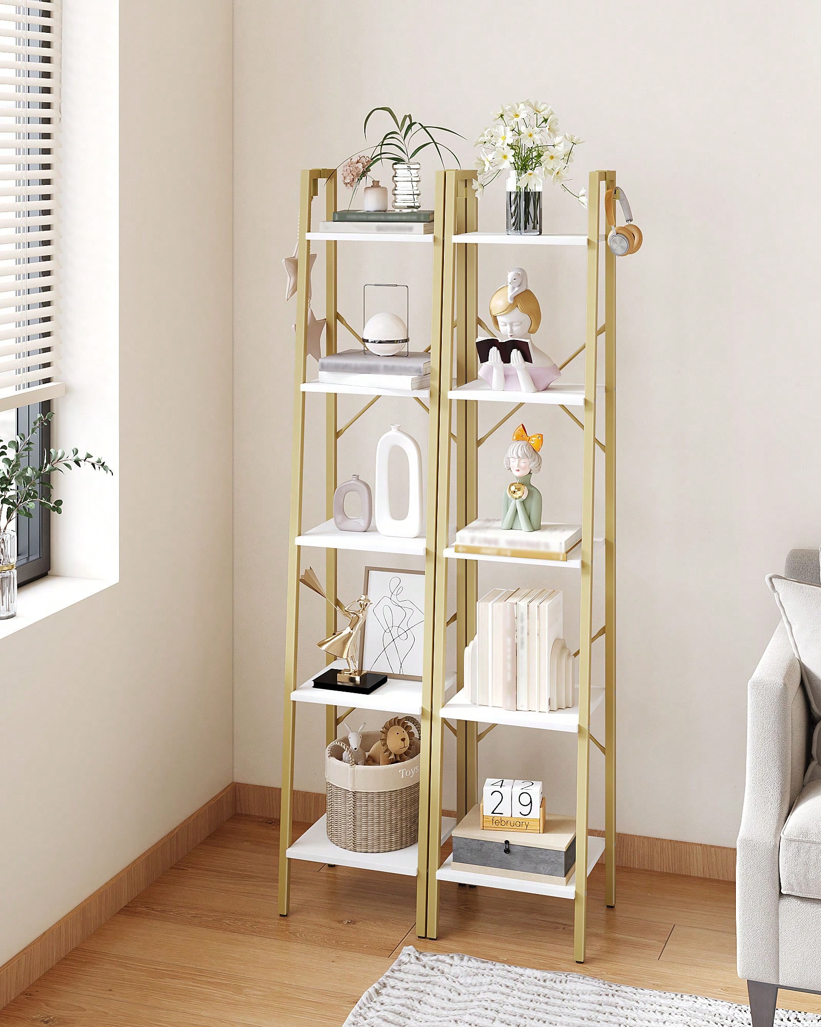 5 Katlı Merdiven Rafı Modern G - Bookcase Wood Shelf incelemesi ve fiyatı