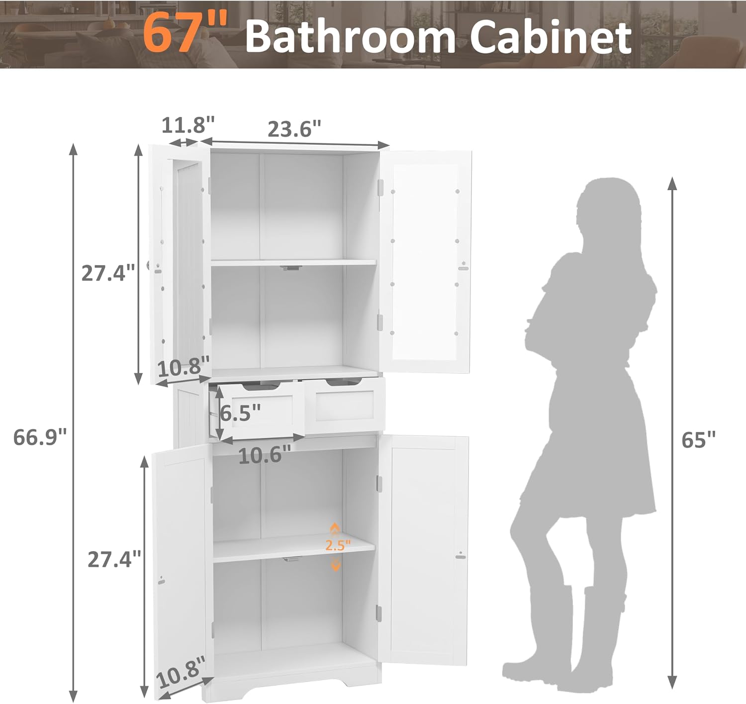 Uzun Boylu Banyo Dolabı Cam Ka - Office Drawer Organizer incelemesi ve fiyatı
