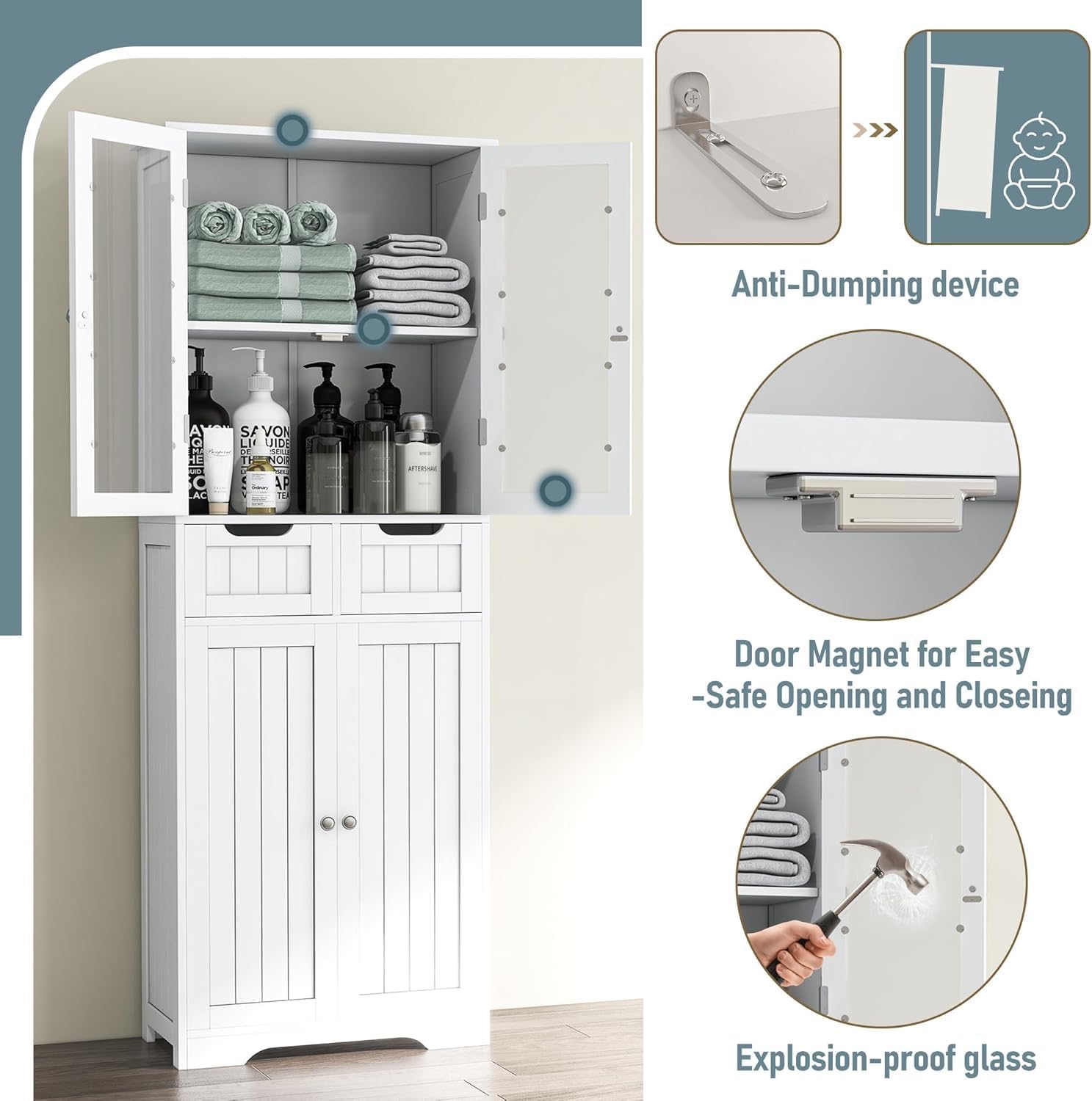 Uzun Boylu Banyo Dolabı Cam Ka - Office Drawer Organizer incelemesi ve fiyatı